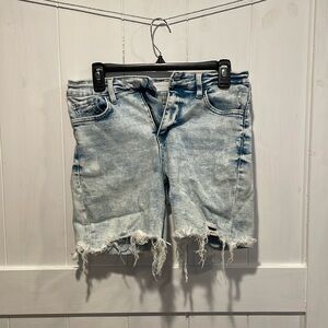 Vervet Blue Acid Wash Distressed Denim Shorts Size M